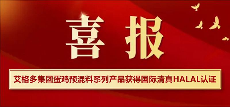 艾格多集團(tuán)蛋雞預(yù)混料系列產(chǎn)品獲得國(guó)際清真HALAL認(rèn)證，開啟國(guó)際市場(chǎng)新篇章